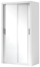 Šatníková skriňa s posuvnými dverami a so zrkadlom Kler SZ120 KE05, Farby: biely / dub monastery