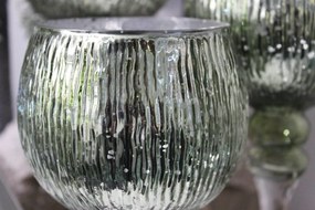 Modré tiffany sklenené svietniky na stopke 3-set