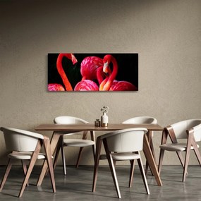Obraz červených plameniakov (120x50 cm)