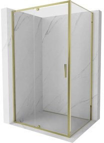 Mexen Exo, výklopný sprchový kút 135 x 85 cm, číre sklo, zlatá, 819-135-085-50-00
