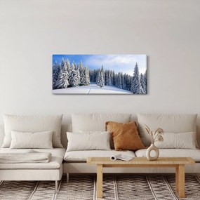 Obraz - Zima v lesoch (120x50 cm)