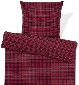Posteľná bielizeň z česanej bavlny, červené káro, štandardná veľkosť