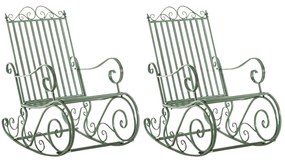 Kovové hojdacie kreslo Smile (SET 2 ks) - Zelená antik