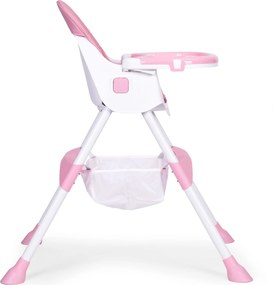 ECOTOYS jedálenské kresielko pre deti, ružové, 5-bodové