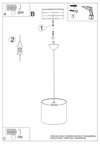 Detské závesné svietidlo Fairy, 1x plastové tienidlo so vzorom, (fi 30cm)