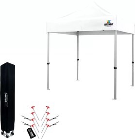 BRIMO Nožnicový párty stan EXCLUSIVE ALU 2x2 m bez stien biely
