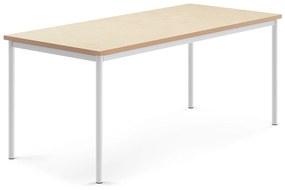 Stôl SONITUS, 1800x800x720 mm, linoleum - béžová, biela