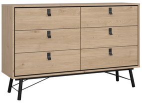 Nízka komoda v dekore duba v prírodnej farbe 153x95 cm Ry – Tvilum