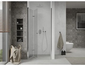 Mexen Lima, skladacie sprchové dvere do otvoru 105 x 190 cm, 6mm číre sklo, chrómový profil, 856-105-000-01-00-D