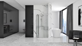 Rea Look, štvrťkruhový sprchovací kút 90x90x190 cm, 5mm číre sklo, chrómový profil, REA-K7905