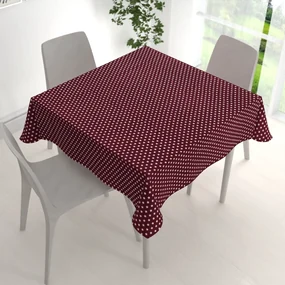 Biante Bavlnený štvorcový obrus Sandra SA-351 Biele hviezdičky na tmavo červenom 50x50 cm