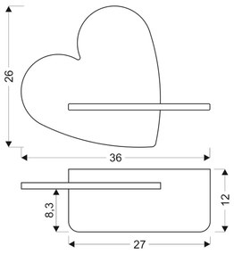 LED Detské nástenné svietidlo s poličkou HEART LED/5W/230V ružová/drevo