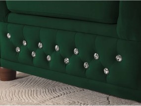 Zelená zamatová rozkladacia rohová pohovka (pravý roh/do L) York Blik – Ropez