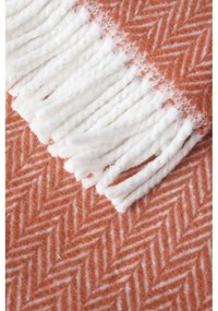 Pléd vo farbe terakota s podielom bavlny Euromant Skyline, 140 × 180 cm