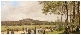 Obraz - French 19th Century, Race Course at Longchamps, reprodukcia (120x50 cm)
