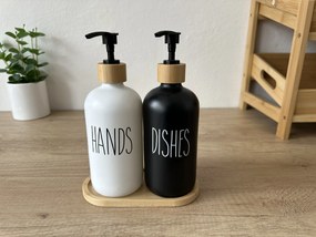 Zeller Present 2. akosť - Súprava dávkovačov s podložkou - pohár a mydlo, BLACK&WHITE