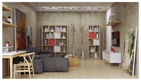 Knižnica v bielo-prírodnej farbe 70x198 cm Berlin – TemaHome