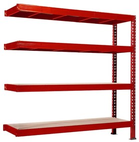 Trestles Prístavok k regálu 1800x2400x600, 4 police Farba: červená