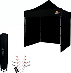 BRIMO Nožnicový Altánok 2x2 m Oceľ | Profi Zázemie Postavené za 45 s. - s 3 stenami - Čierna 6