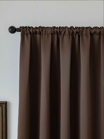 Blackout závesy Elias tmavohnedá – 140 × 250 cm (2 ks) - riasiaca stuha