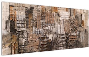 Obraz - Abstrakcia v hnedých tónoch (120x50 cm)