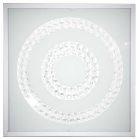 CLX LED nástenné/stropné svietidlo ALBA, 16 W, studená biela, 29x29, štvorcový, kruhy, biela
