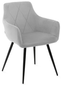 Jedálenská stolička FELLICE zamatová sivá ALL 847283