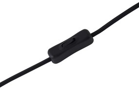 Retro stolová lampa čierna s bronzovým sklom - Bizle