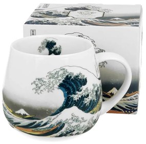 Porcelánový hrnek BARYLKA Hokusai THE GREAT WAVE 430 ml bílý