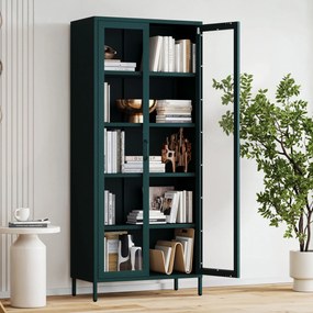 Vitrína ANGELO, 800 x 1850 x 450 mm, Modern: fľaškovo zelená