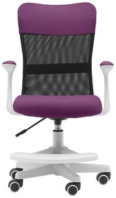 Detská stolička Neoseat MONKEY WHITE s podnožou — látka, biela / fialová