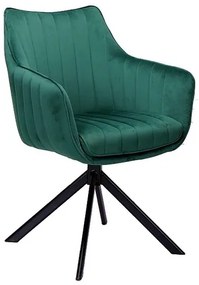 Jedálenská stolička Azalia Velvet, zelená / čierna