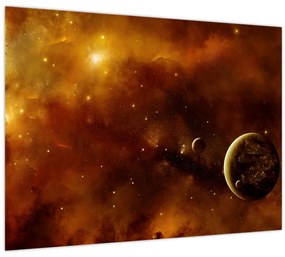 Obraz - Planéty s hmlovinou (70x50 cm)