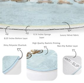 Svetlomodrý detský koberec ø 120 cm Comfort – Mila Home