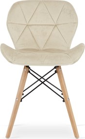 Béžová stolička LAGO VELVET