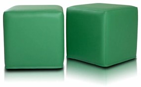 INTERMEDIC SK - Taburetka BLOCK 40x40 cm z ekokože | multifunkčný vak, podnožka, kocka Farba: E09 - Zelená tmavá (ekokoža)