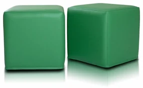 INTERMEDIC SK - Taburetka BLOCK 40x40 cm z ekokože | multifunkčný vak, podnožka, kocka Farba: E12 - Hnedá svetlá (Ekokoža)