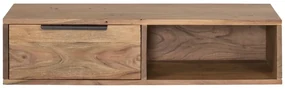furniture-nabytek.cz - Masívna nástenná polica Auckland z akácie, lakovaná, hnedá – 80×30×20 cm