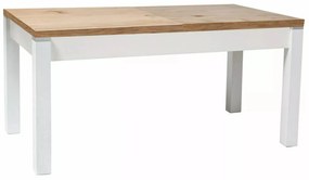 Rozkladací konferenčný stolík Kleopatra 124/164 cm dub lancelot/biely