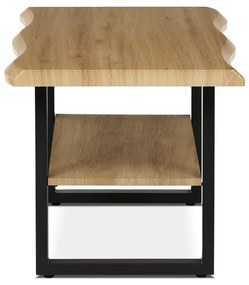 Autronic - Stůl konferenční, 120x60x55 cm, MDF deska, dekor divoký dub, kov, police, černý lak - CT-F4212 OAK AKCE