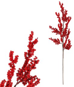 Súprava umelých vetvičiek Červené drobné bobule, 2ks, 70 cm