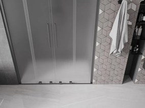 Mexen Velar Duo, posuvné sprchové dvere do otvoru 150 cm, 8mm sklo námraza, grafit brúsený, 871-150-000-32-66