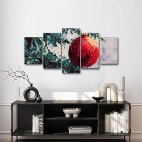 5-dielny obraz detail vianočného stromčeka