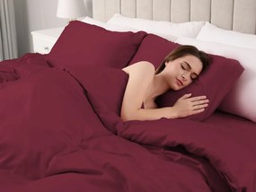 Biante Saténové posteľné obliečky ST-004 Vínové Dvojlôžko francúzske 240x220 a 2ks 70x90 cm
