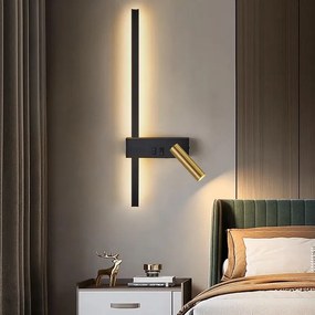 Toolight Toolight, LED nástenné svietidlo 8W 4000K APP1439-W, čierna-zlatá, OSW-02440
