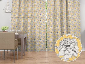 Biante Bavlnený záves Sandra SA-510 Pivonky na žltom 150x150 cm
