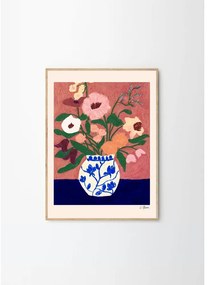 Plagát 30x40 cm Flowers on Blue Table – Carla Llanos – The Poster Club
