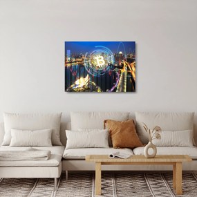 Sklenený obraz - Mesto investícií (70x50 cm)