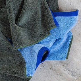 Tmavozelený/modrý froté uterák z Bio bavlny 50x90 cm Soft – Mette Ditmer Denmark