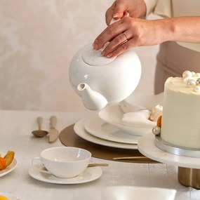 Biely porcelánový čajník 1,2 l - Premium Platinum Line - 450212